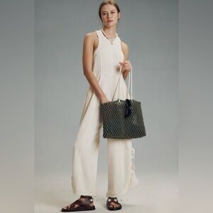 NWOT Anthropologie Daily Practice Horizon wide leg knit jumpsuit